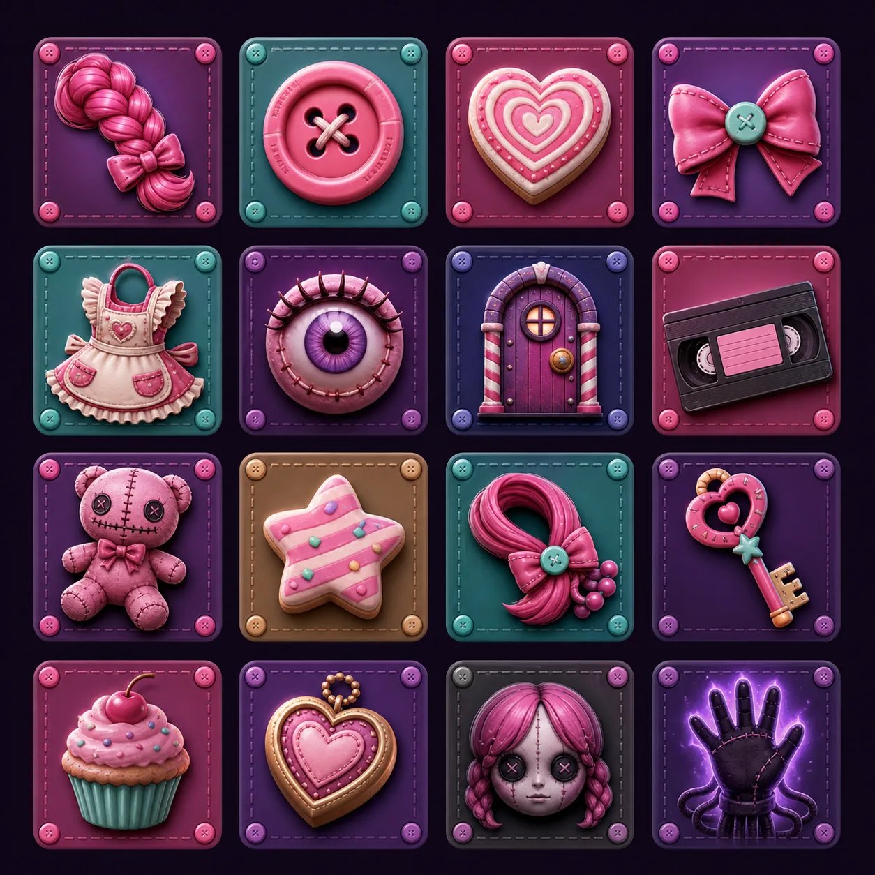 Lily Lovebraids inspired icon sheet for the Sweet Street 2048 game